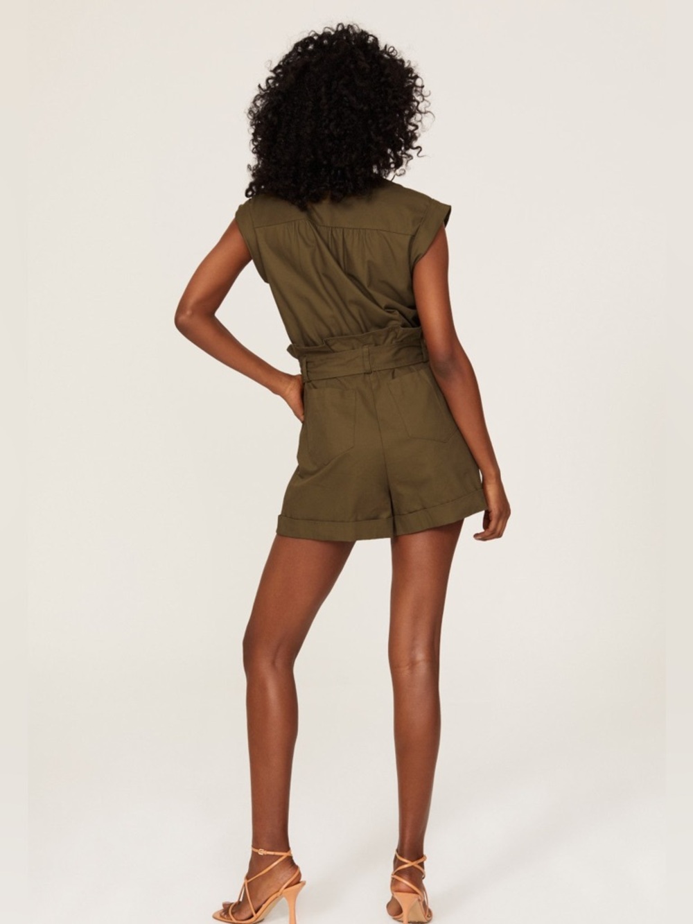 Olive Green Canvas Romper Marissa Webb Sz 2 - Picture 3 of 8
